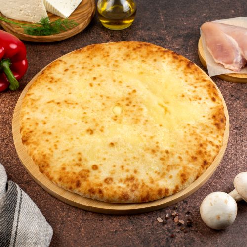 Пирог с курицей, сыром и грибами